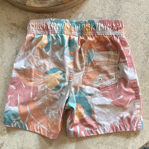 Abercrombie & Fitch Leafy Print Shorts in Peach and Teal - Picture 2 of 3